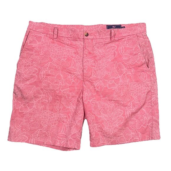 Vineyard Vines Shorts Mens Sz 40 Pink Floral Breaker Short 9 in Inseam Tropical - Picture 1 of 10